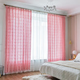 Raquel Pink Häkel-Lochstrick Transparenter Maßvorhang